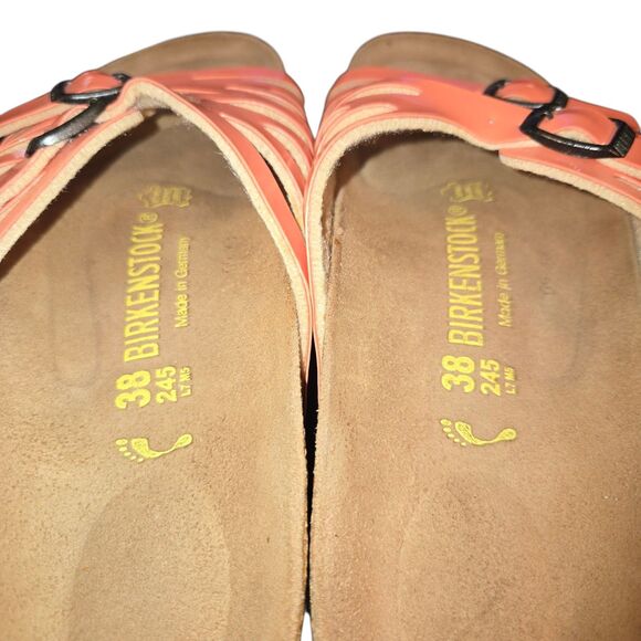 Birkenstock Granada Blush Pink Patent Birko-Flor Slide Sandals Sz EU 38/US W7/M5 - Picture 5 of 12